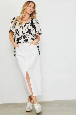 SKIES ARE BLUE Amaya Jacquard Print Short Sleeve Top* Short Sleeve Tops