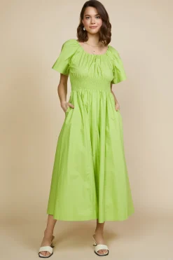 SKIES ARE BLUE Andrea Poplin Midi Dress* Midi Dresses