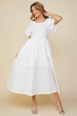 SKIES ARE BLUE Andrea Poplin Midi Dress* Midi Dresses