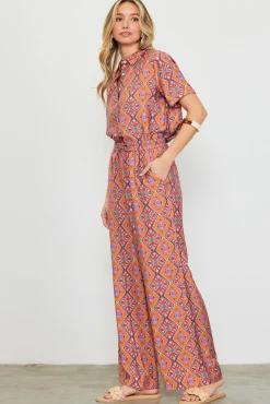 SKIES ARE BLUE Aspen Print Elastic Waist Pants* Pants