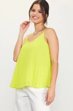 SKIES ARE BLUE Back Strap Detail Pleated Cami* Sleeveless Tops
