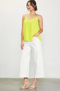 SKIES ARE BLUE Back Strap Detail Pleated Cami* Sleeveless Tops