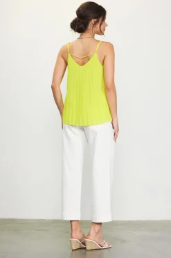 SKIES ARE BLUE Back Strap Detail Pleated Cami* Sleeveless Tops