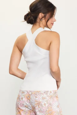 SKIES ARE BLUE Barbara Crossed Neck Knit Top* Sleeveless Tops|Sweaters