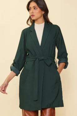 SKIES ARE BLUE Belted Trench Coat* Outerwear