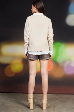 SKIES ARE BLUE Blair Mixed Media Sweater* Long Sleeve Tops|Sweaters