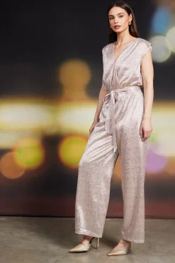 SKIES ARE BLUE Metallic Foil Print Jumpsuit* Jumpsuits