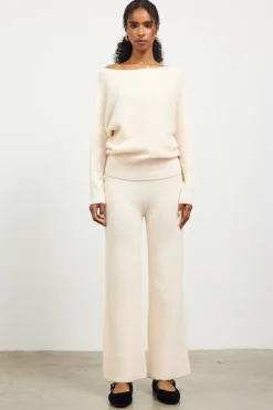 SKIES ARE BLUE Boatneck Ribbed Knit Sweater* Sweaters