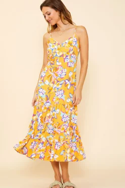 SKIES ARE BLUE Button Detail Midi Dress* Midi Dresses