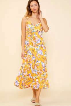 SKIES ARE BLUE Button Detail Midi Dress* Midi Dresses