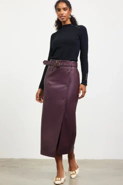 SKIES ARE BLUE Button Detail Mock Neck Sweater* Long Sleeve Tops|Sweaters