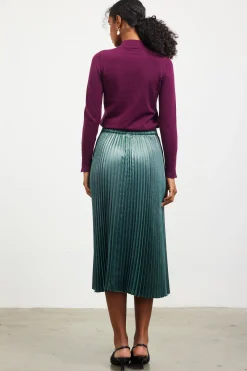 SKIES ARE BLUE Button Detail Mock Neck Sweater* Long Sleeve Tops|Sweaters