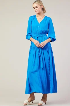 SKIES ARE BLUE Button Detail Tiered Maxi Dress* Maxi Dresses