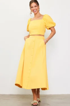 SKIES ARE BLUE Button Down Maxi Skirt* Skirts