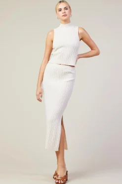 SKIES ARE BLUE Cable Knit Midi Skirt* Skirts