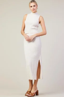 SKIES ARE BLUE Cable Knit Midi Skirt* Skirts