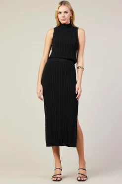 SKIES ARE BLUE Cable Knit Midi Skirt* Skirts