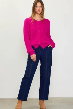 SKIES ARE BLUE Cable-Knit Cardigan* Long Sleeve Tops|Sweaters