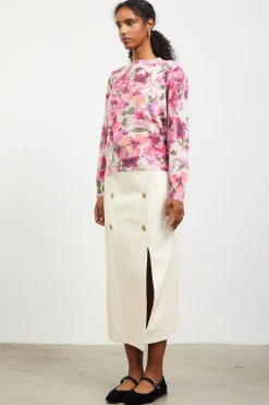 SKIES ARE BLUE Camelia Floral Print Sweater* Sweaters