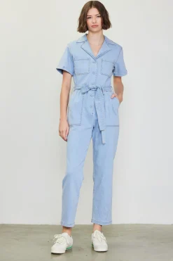 SKIES ARE BLUE Washed Utility Jumpsuit* Jumpsuits