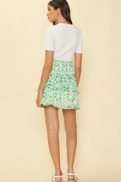 SKIES ARE BLUE Clip Dot Smock Waist Skirt* Skirts