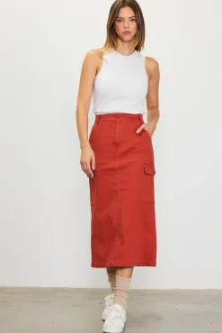 SKIES ARE BLUE Cotton Twill Cargo Skirt* Skirts