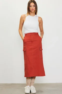 SKIES ARE BLUE Cotton Twill Cargo Skirt* Skirts