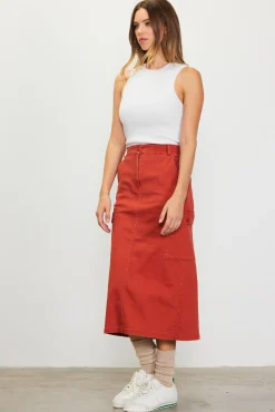 SKIES ARE BLUE Cotton Twill Cargo Skirt* Skirts