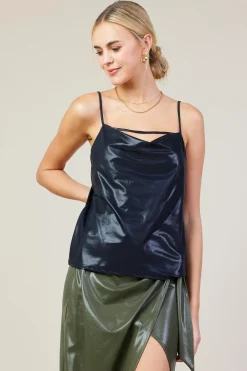 SKIES ARE BLUE Cowl Neck Tank Top* Sleeveless Tops