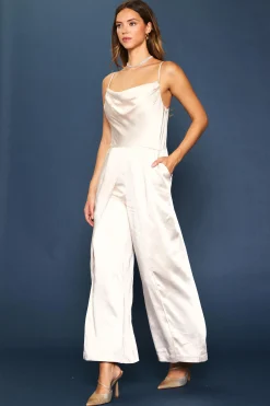 SKIES ARE BLUE Cowl Neckline Satin Jumpsuit* Jumpsuits