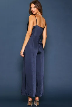 SKIES ARE BLUE Cowl Neckline Satin Jumpsuit* Jumpsuits