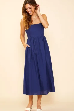 SKIES ARE BLUE Criss Cross Back Tie Midi Dress* Midi Dresses