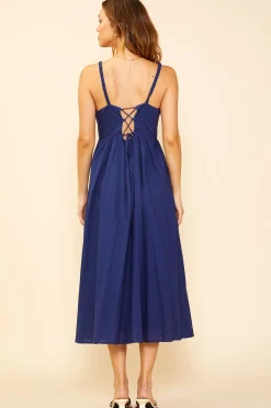 SKIES ARE BLUE Criss Cross Back Tie Midi Dress* Midi Dresses