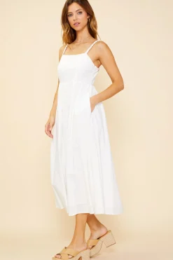 SKIES ARE BLUE Criss Cross Back Tie Midi Dress* Midi Dresses