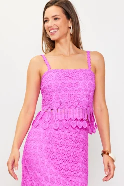 SKIES ARE BLUE Crochet Cami With Fringe Detail* Sleeveless Tops