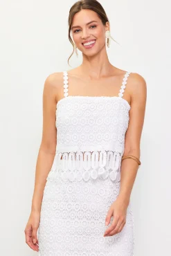 SKIES ARE BLUE Crochet Cami With Fringe Detail* Sleeveless Tops