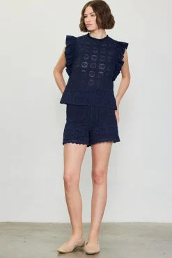 SKIES ARE BLUE Crochet High Waisted Shorts* Shorts