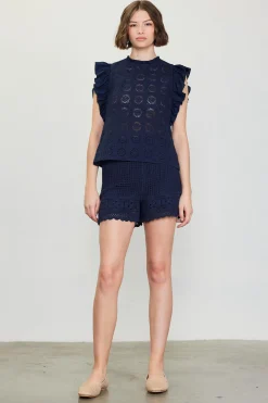 SKIES ARE BLUE Crochet High Waisted Shorts* Shorts