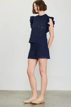 SKIES ARE BLUE Crochet High Waisted Shorts* Shorts