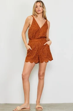 SKIES ARE BLUE Crochet Lace High Waist Shorts* Shorts