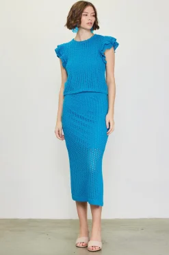 SKIES ARE BLUE Crochet Midi Skirt* Skirts