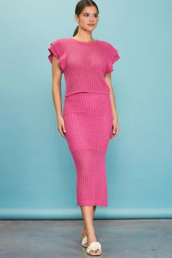 SKIES ARE BLUE Crochet Midi Skirt* Skirts