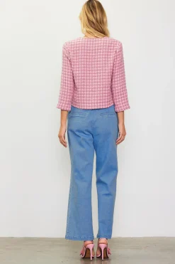 SKIES ARE BLUE Cropped Tweed Jacket* Blazers