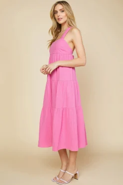 SKIES ARE BLUE Cross Back Tiered Maxi Dress* Maxi Dresses