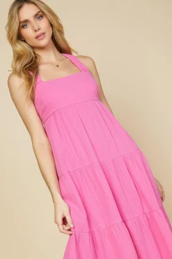 SKIES ARE BLUE Cross Back Tiered Maxi Dress* Maxi Dresses