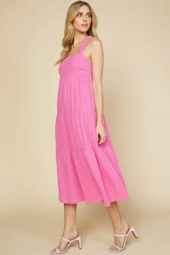 SKIES ARE BLUE Cross Back Tiered Maxi Dress* Maxi Dresses