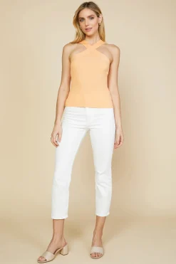 SKIES ARE BLUE Crossed Neck Sweater Top* Sweaters