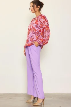 SKIES ARE BLUE Dahlia Print Longsleeve Blouse* Blouses|Long Sleeve Tops