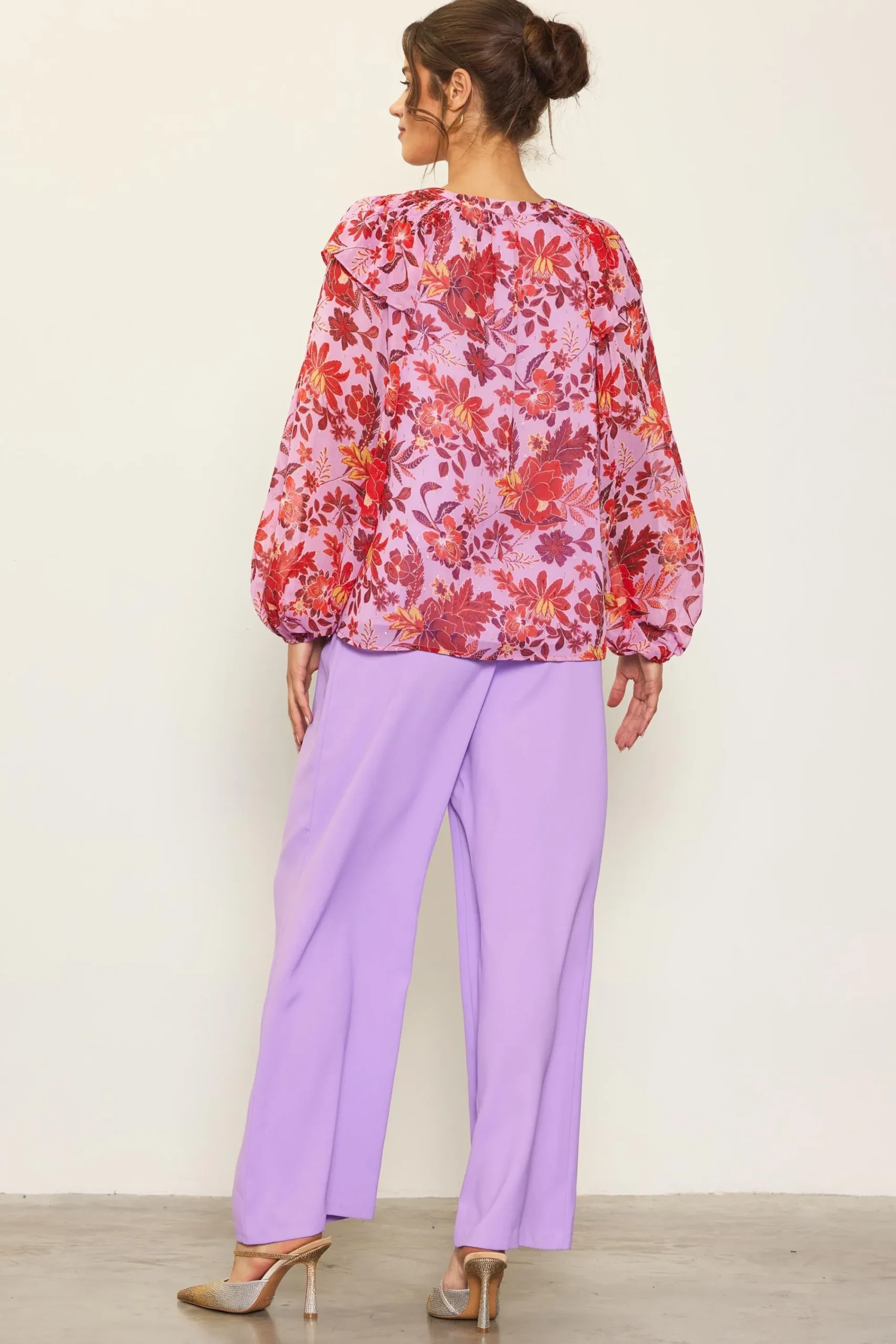 SKIES ARE BLUE Dahlia Print Longsleeve Blouse* Blouses|Long Sleeve Tops