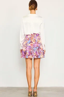 SKIES ARE BLUE Dahlia Print Smocked Mini Skirt* Skirts